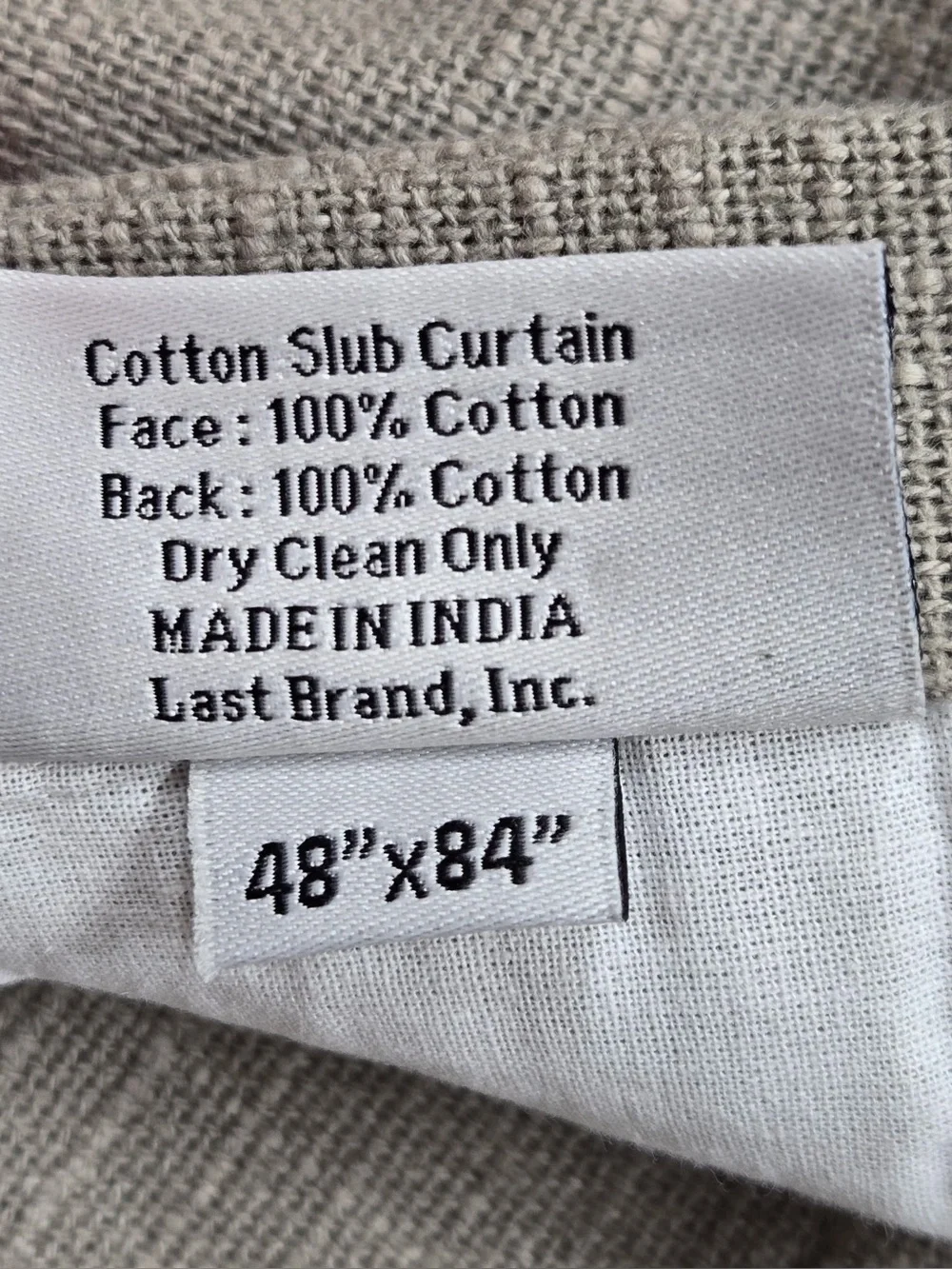 NWT QUINCE Set Of 2 48x84 Cotton Slub Curtains Grey 0717